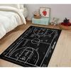 Basketball Court Carpet Mat Rug Home Decoration 3D Optical Illusion Game Court Floor Area Rug Living Room Bedroom Sport Theme