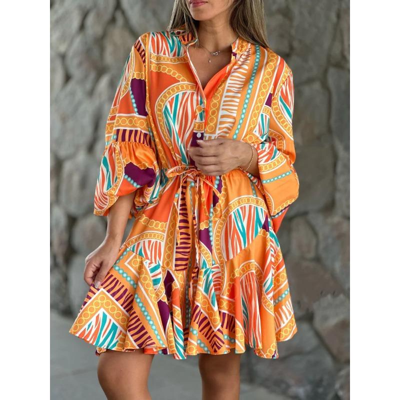 BITCED Fashion Summer Spring Short Sleeve V-Neck Casual Dresses