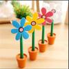 1PIECES Cartoon Creative Sun FLOWERS Ball Pen Flower Pot Modeling Lovely BALLPOINT Pen Blue Student Supplies Office