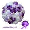 European & American Elegant Ribbon Flower Bridal Bouquet – Beaded Five-Flower Design