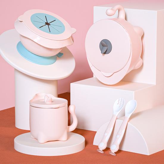 

6 шт./компл., набор детской посуды, без BPA, для сохранения тепла, пищевая детская присоска, посуда для столовой