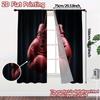 2pcs   2D FLAT PRINTING Curtains (Without Rod) Boxing Passion Popular Curtain Versatile Polyester Curtains Gifts Suitable for