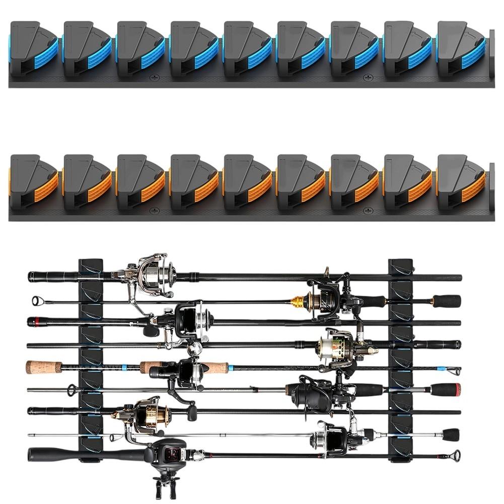 Multi-rod Capacity Fishing Rod Holder Wall Mounted Rack Non-slip Roller