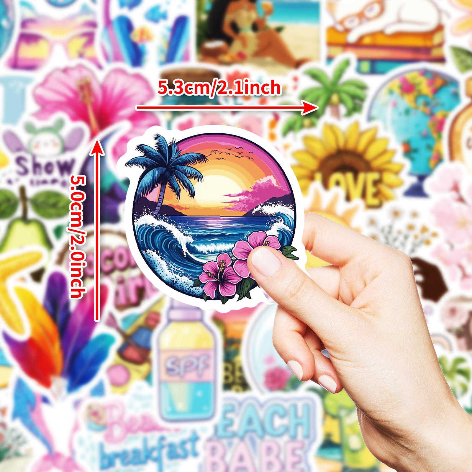 

50 шт. Серия «Пляжный стиль» Водонепроницаемые декоративные наклейки Наклейки-награды для детей Игрушки DIY Дневник Ручные книги