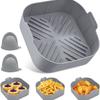 Silicone Air Fryer Basket Liners Square Square Silicone Pot Reusable Air Fryer Silicone Pots for Food Safe Oven Accessories