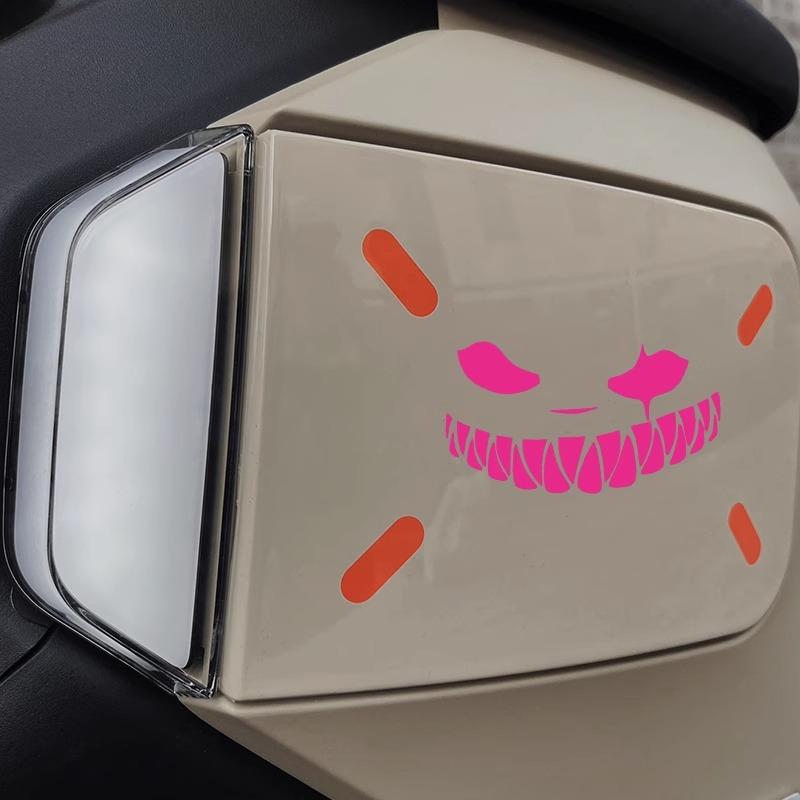 Dämon Smiley Gesicht Wasserdichtes Aufkleber, Langlebiger Vinyl Sticker, Universelles Styling Zubehör für Motorrad, Auto und Elektroroller