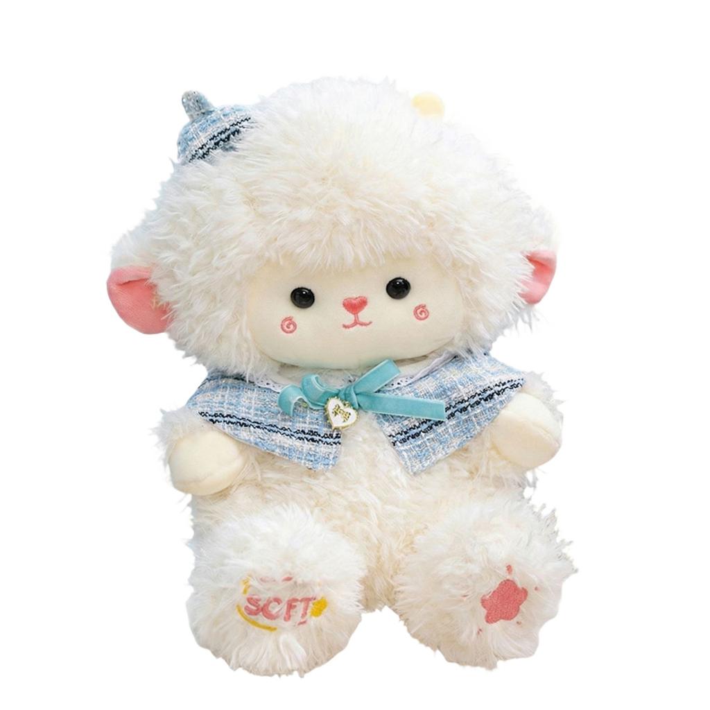 Cute And Cuddly Plush Sheep Toy/doll With Clothes, Perfect As A Sleeping Pillow Or Gift.