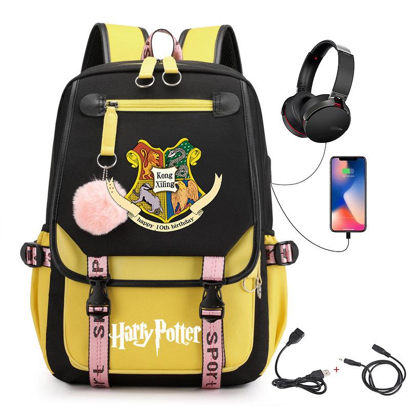 3 Piece School Backpack Set for Students Large Capacity Oxford Cloth Schoolbag with Shoulder Strap and Pencil Case