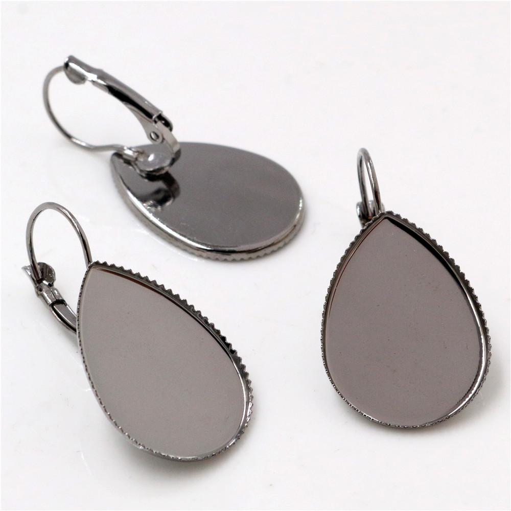 18x25mm 10x14mm 13x18mm 10pcs 8 Colors plated French Lever Back Earrings Blank/Base,Fit Drop glass cabochons;Earring bezels