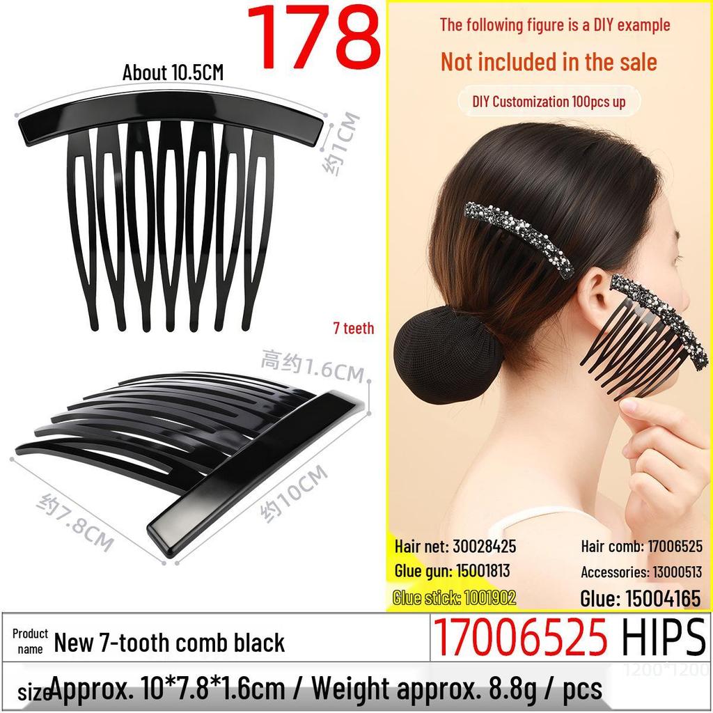 Transparent 7-Tooth Comb for Traceless Bangs Fixing - Women's Flat Hair Savior & Flyaway Control Accessory