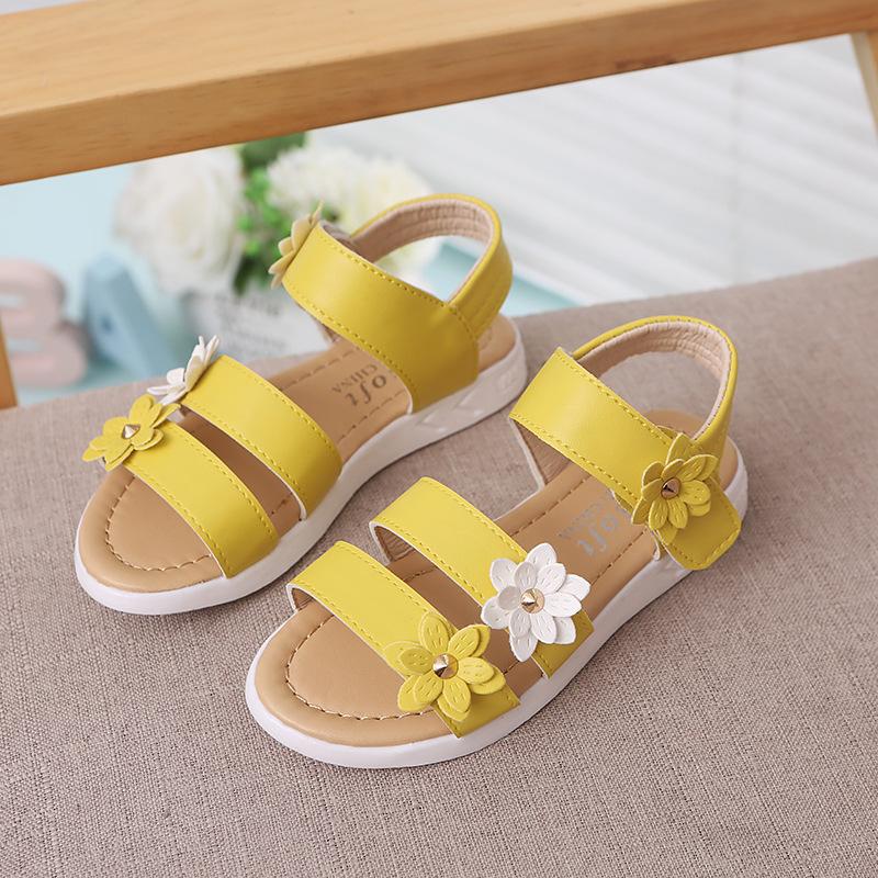 Charming Flower Girl's Summer Sandals | Princess Roman Shoes with Velcro for Toddlers and Kids