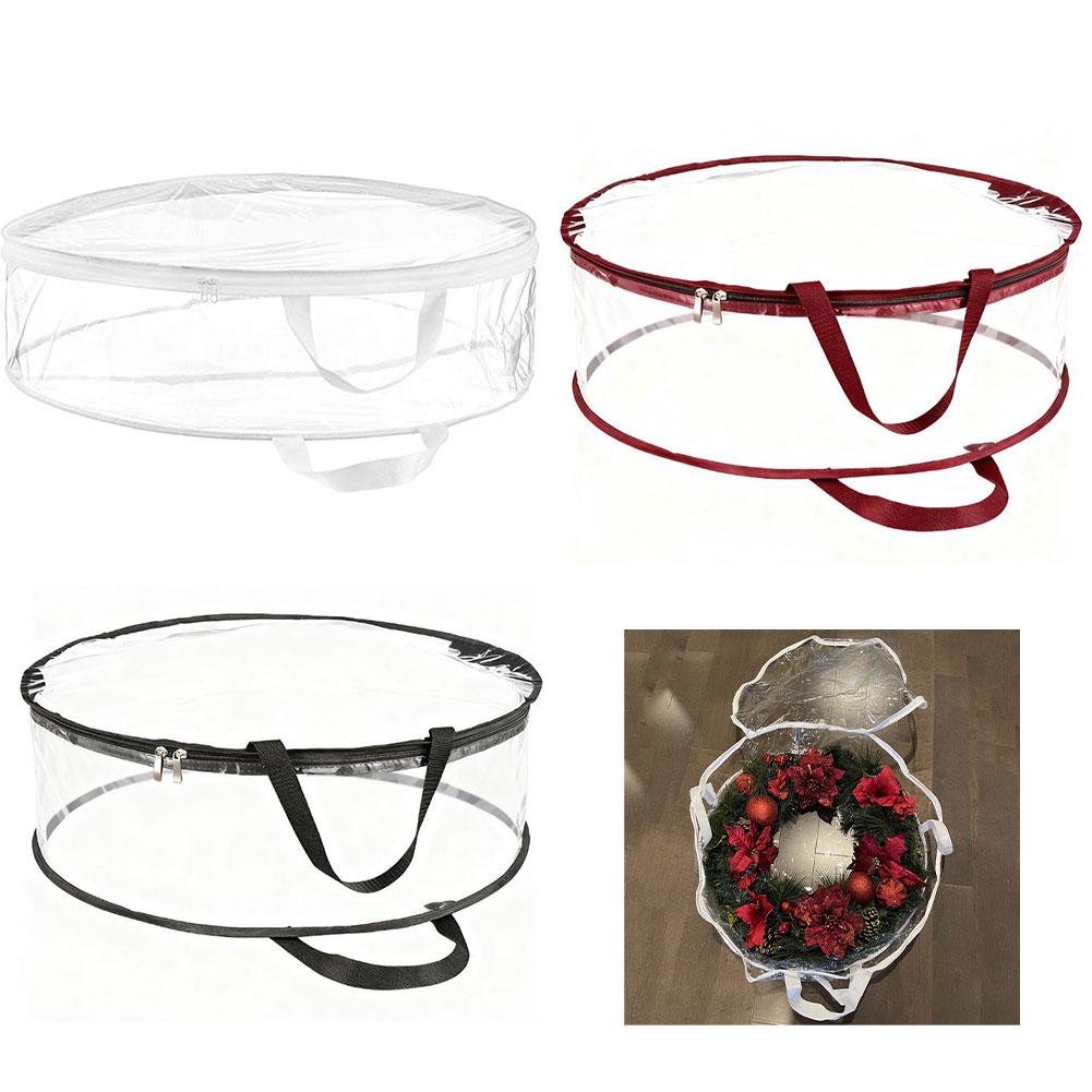 Dust Protection Christmas Wreath Bag Transparent Storage Bag