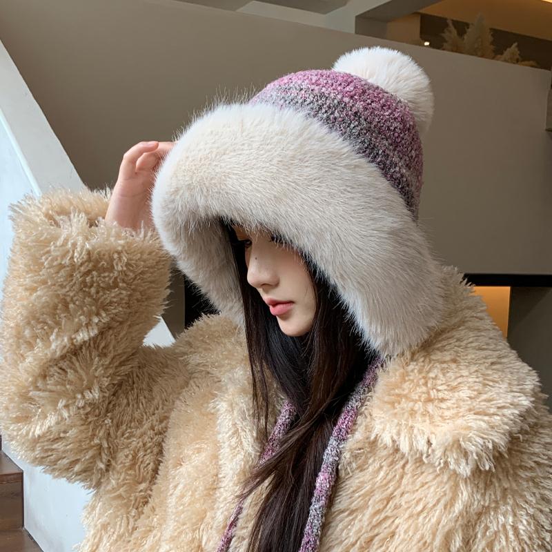 New Winter Warm Ear Protection Lei Feng Hat Women's Cold and Windproof Fleece Thickened Wool Hat