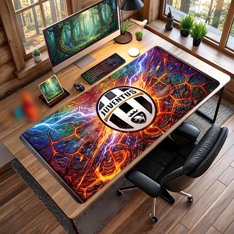 Tappetino per Mouse Grande Stampato Juventus FC, Tappetino Morbido in Gomma Antiscivolo per Scrivania da Gioco per Ufficio Laptop Computer Decorazione