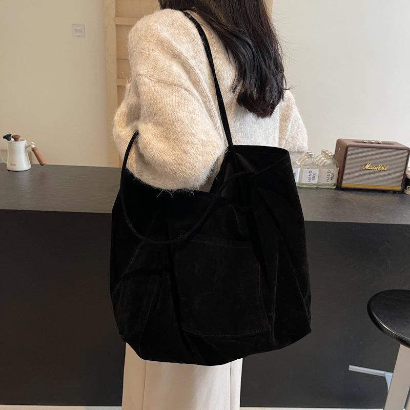 

Сумки на плечо большой вместимости Сумки Женские 2025 Сумки-тоут для поездок на работу чёрный