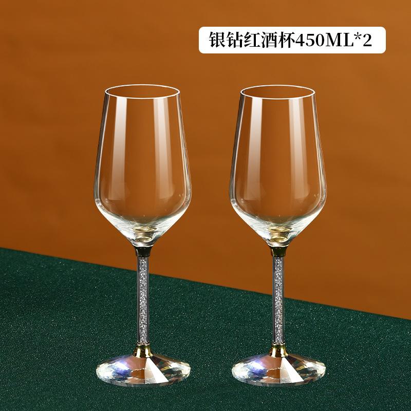 6Pcs High-grade Gold Light Luxury Red Wine  Holder Set, Rotating Tumbler Decanter, Crystal Glass Wine Glass.