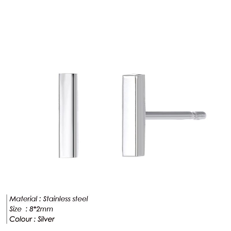 

e-Manco Stainless Steel Stud Earrings for Women Korean Small Earings Fashion Jewelry Minimalist Women Earrings Stud