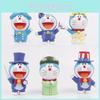 Adorável Figura Doraemon Série Volta ao Mundo Colecionável Brinquedo de PVC 8cm