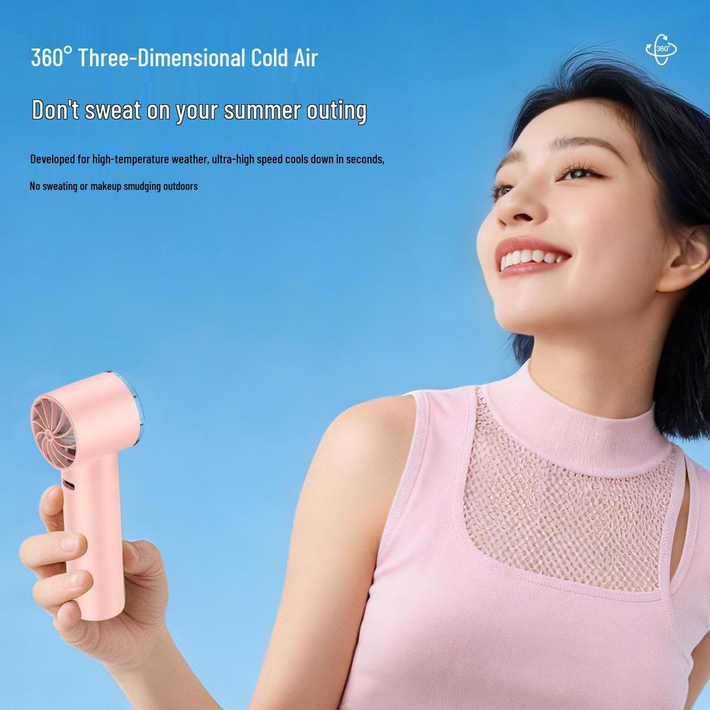 T233 USB Portable Mini Fan with Digital Display – High-Speed Handheld for Dorms and Outdoor Use