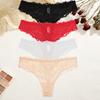4Pcs/Set Perspective Lace Panties Hollow Out Low-waist Underwear Thongs Female Underpants Breathable Lingerie Intimates