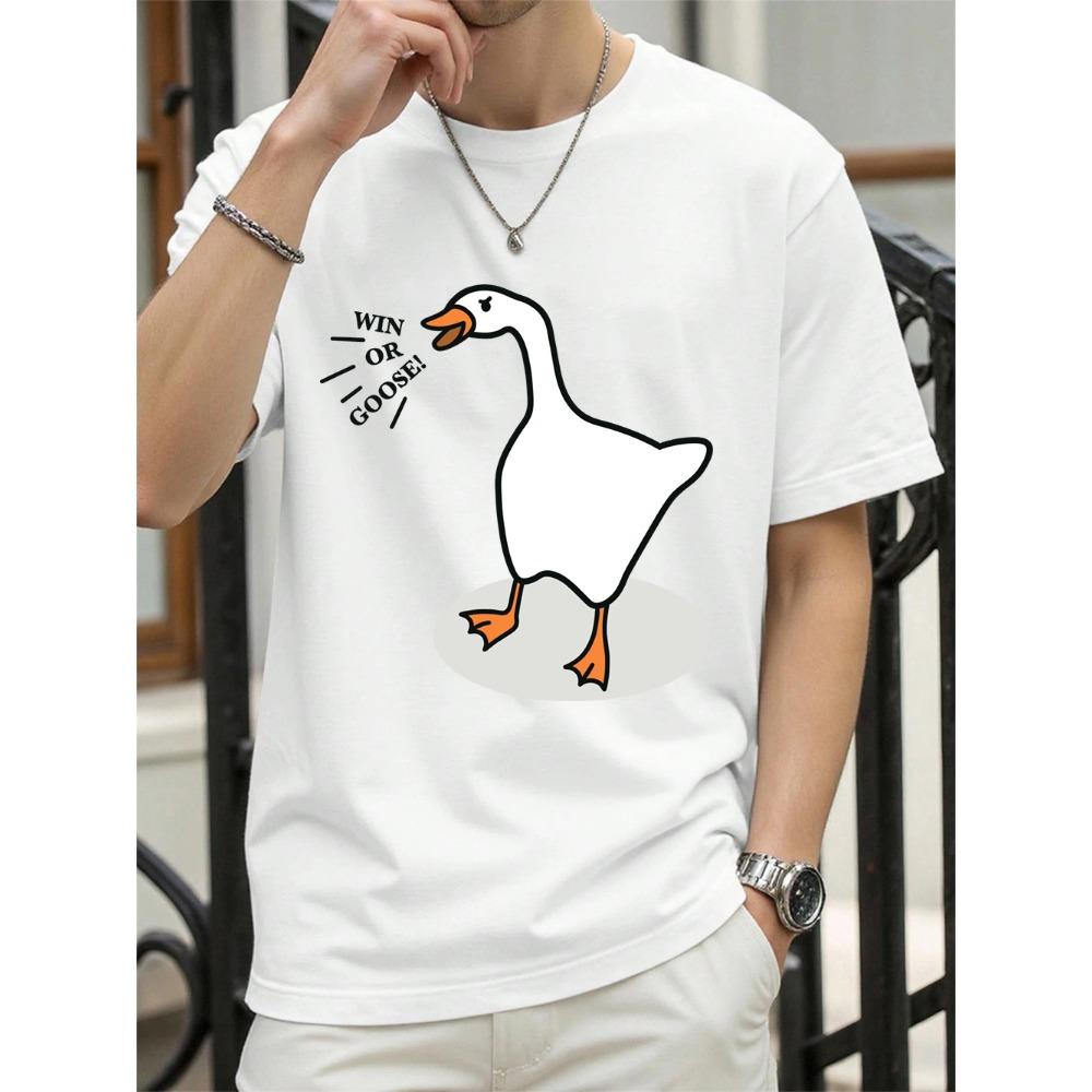 Win Or Goose Printed T-Shirts Womens Summer Cotton Tops Loose O-Neck Comfortable Short Sleeve T Shirts Womans Clothes