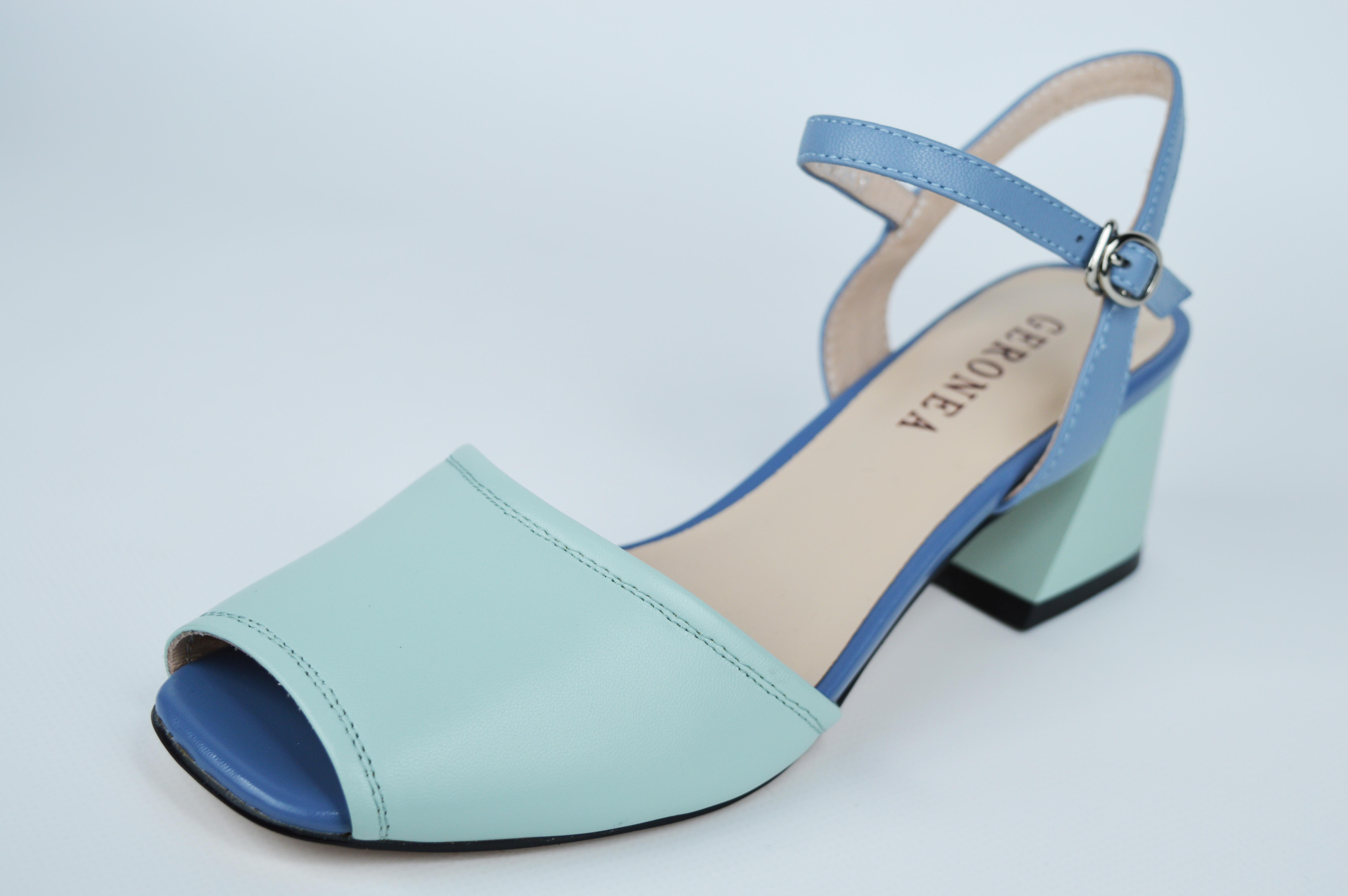 

Босоніжки жіночі Geronea 141091 36 М ятний із блакитним шкіра 37 магія м ята кольору