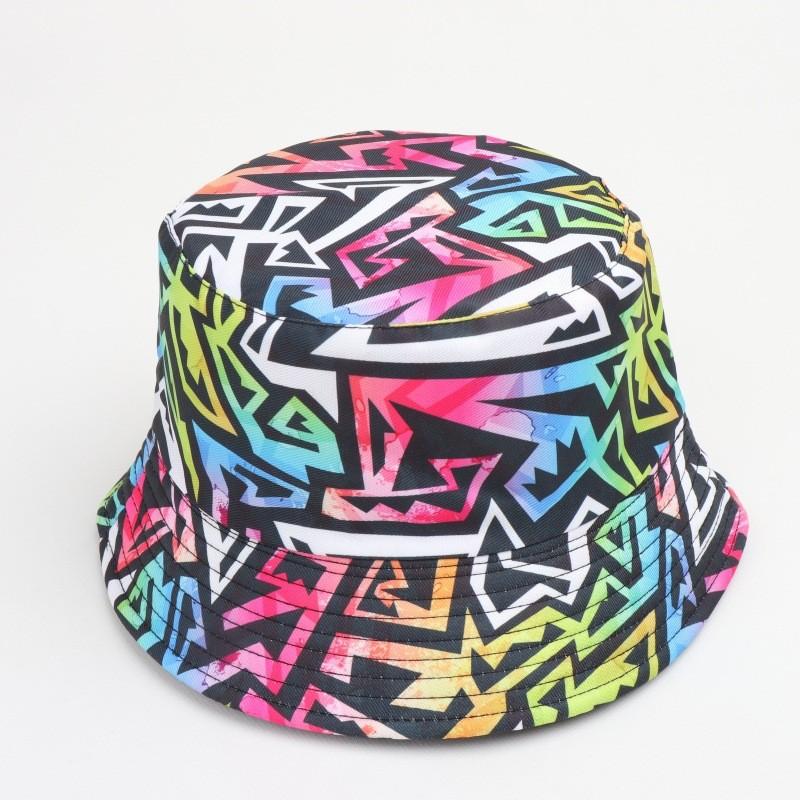 Retro Print Bucket Hat With Sun Protection For Outdoor Activities