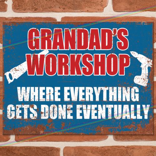 GRANDADS WORKSHOP Funny Metal Signs Mancave Shed Bar Garage Joke Gift Tin SignAluminum 20x30cm（7.8x11.8inch）