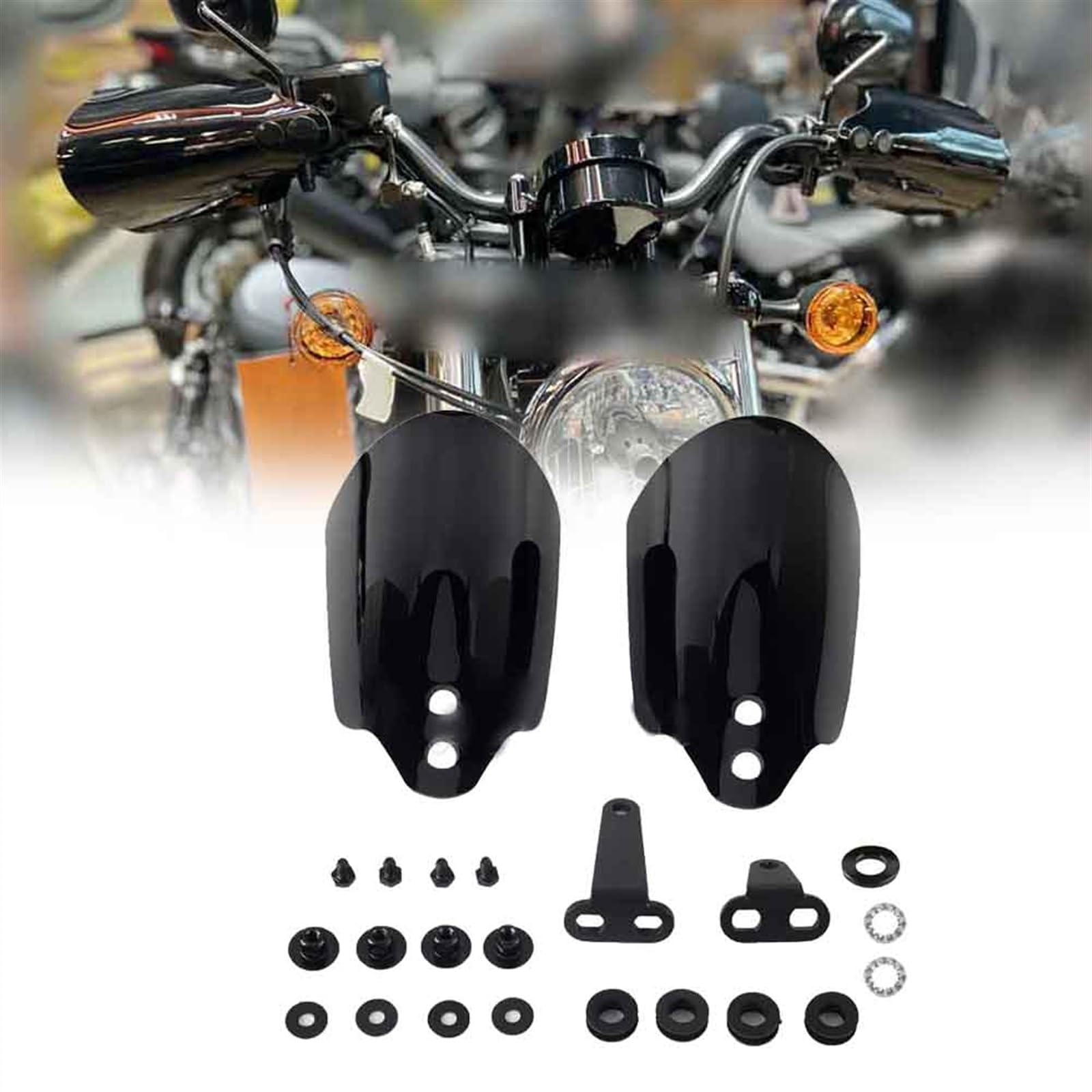 Black Motorcycle Handguard Handlebar Windshield Handguard Protector Fits Sportster 883 One size