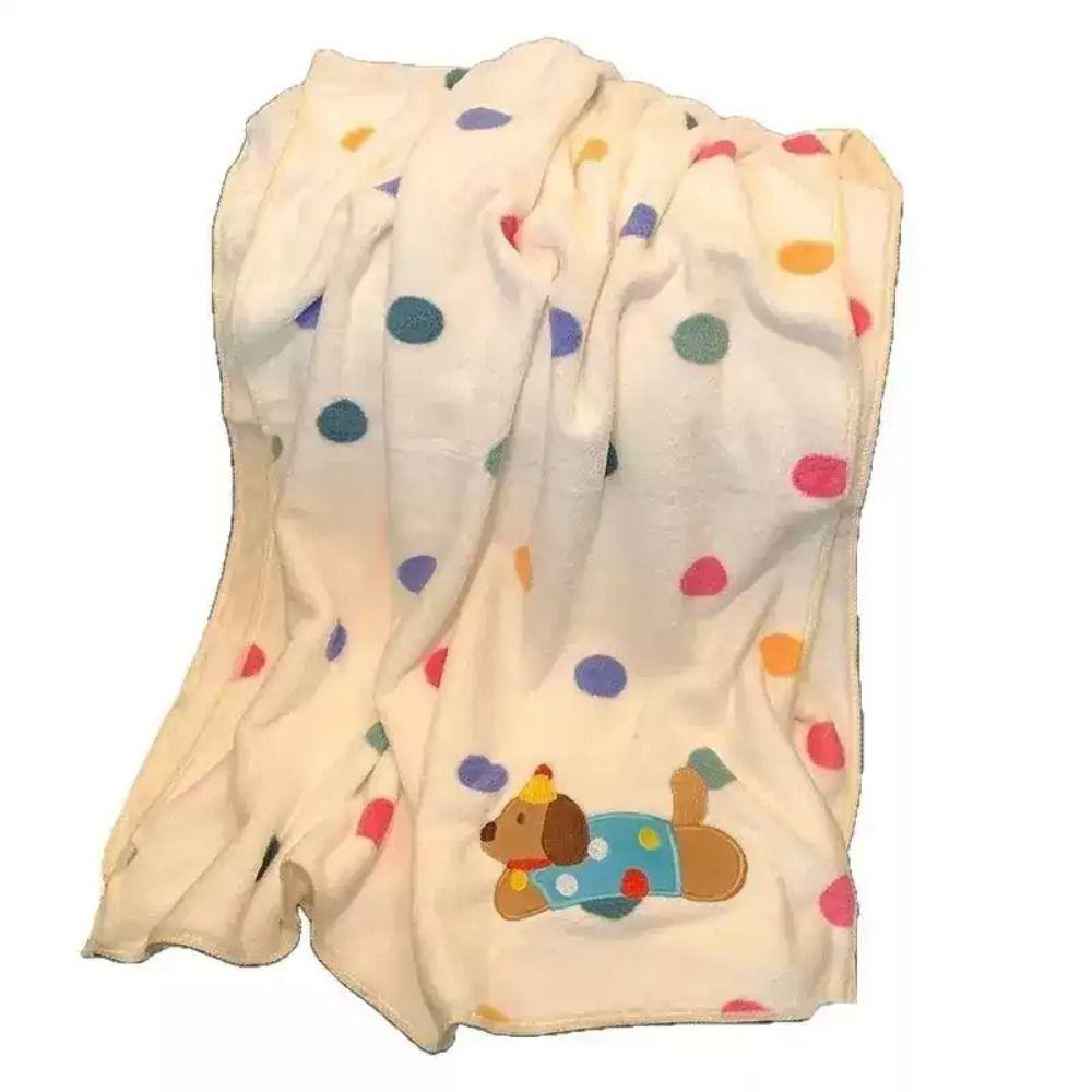 Cartoon Puppy Soft Towel Set Absorbent Pool Towel Skin Friendly Coral Fleece Bath Towel  Bathroom
