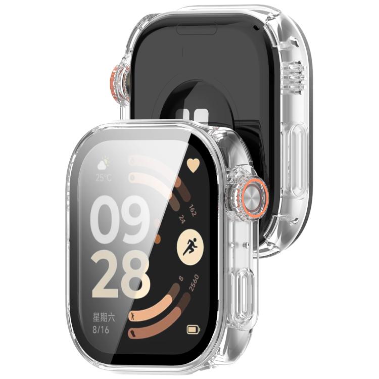 Transform Into Ultra 3 Tempered Glass Film Integrated PC Watch Cover For Redmi Watch 6, Lightweight Easy Install Anti-Scratch Watch Case