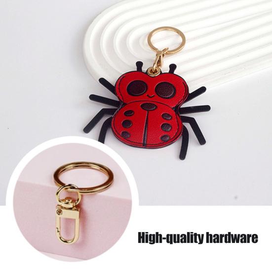 Cartoon Spider Leather Keychain Pendant Creative Spider-Shaped Card Holder Access Card Protective Cover Cute Key And Bag Decoration for Bags Backpacks