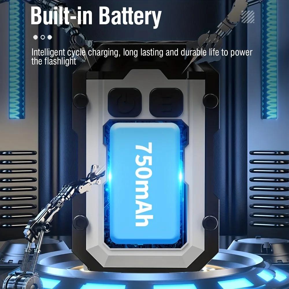 Mini Portable Keychain Light Pocket Flashlight Type-C USB Rechargeable Torch Magnet Built-in Battery Camping Lamp