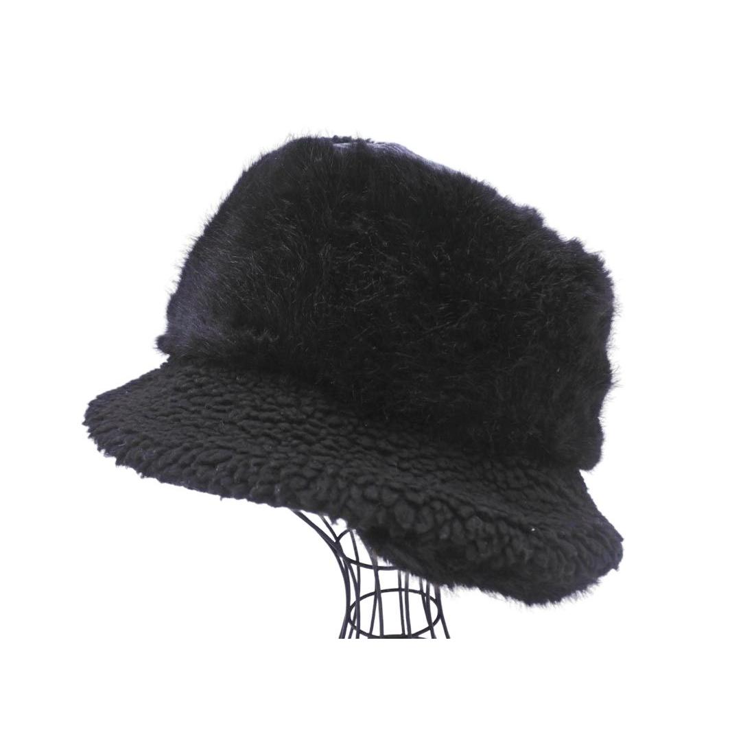 Used CA4LA Kashira Corduroy Faux Fur Boa Switching Bucket Hat Black  Ladies