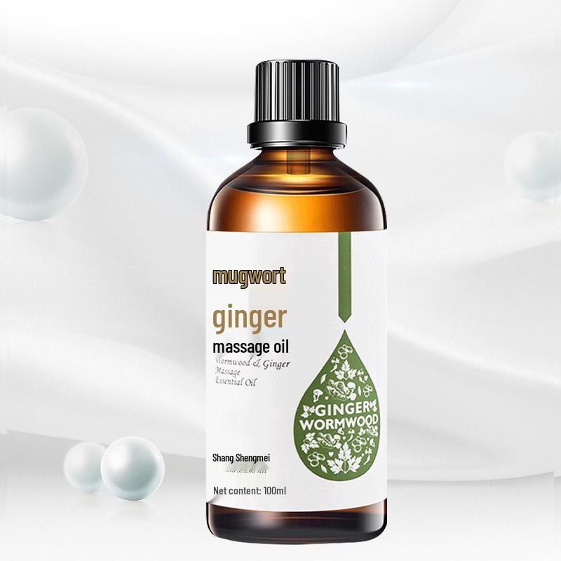 Zázvor Pelyněk Masážní olej na celé tělo a obličej s tepelnou terapií pro meridiány, Gua Sha a úlevu ramen/krku.