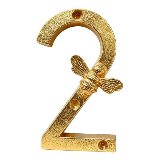 Bee House Number for Outside, Weather-proof Alloy Floating Address Numbers, Metal Number Sign for Door, Mailbox, Wall, Yard