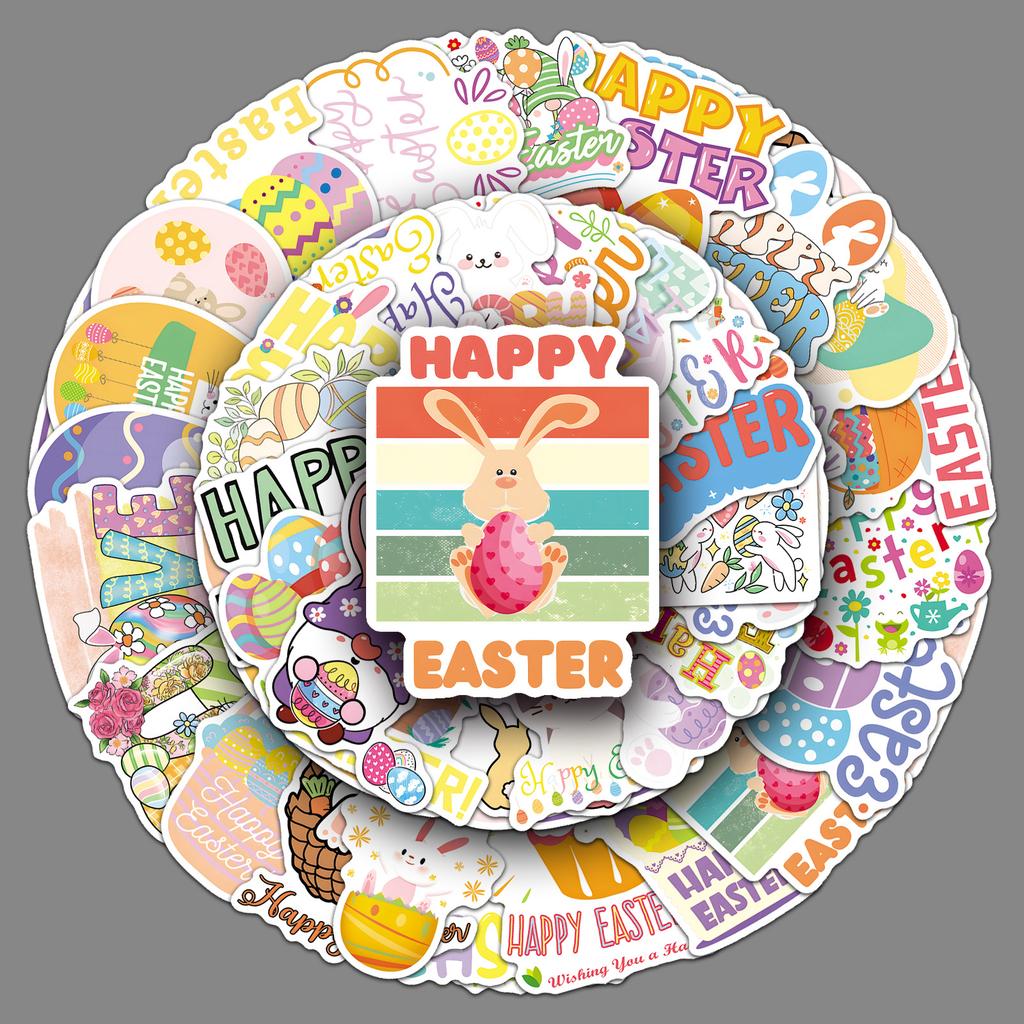 50 Easter Graffiti Stickers Personalized Cartoon Holiday Decoration Mobile Phone Water Cup Suitcase Stickers