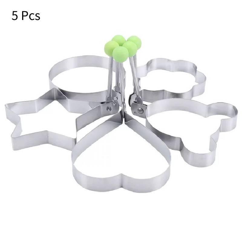 

5 шт. Форма для жарки яиц, блинчиков, из нержавеющей стали, кухонная, звезда, сердце