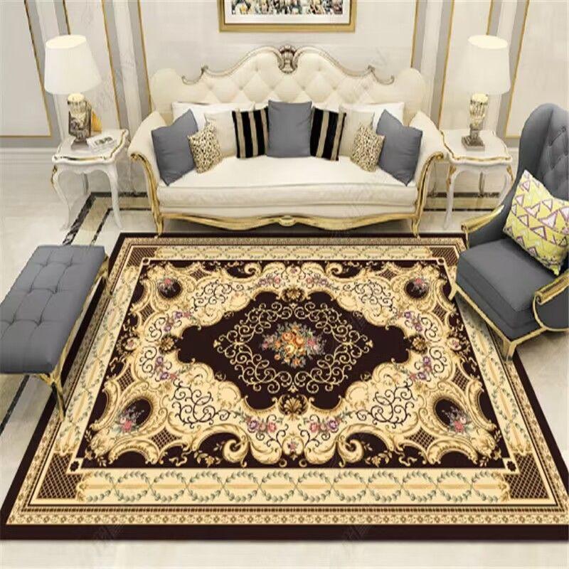 European Style Home Decoration Luxury Carpet for Living Room Floral Pattern Sofa Table Mat Antiskid Home Entrance Rug Easy Clean
