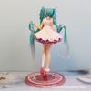 Creative Cartoon Hatsune Miku Virtual Singer Manga Figurines Green Long Hair Pink Skirt Kawaii Girl PVC Action Figure Model Toy