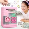 Safe Piggy Bank for Children with a Pin, Large Electronic ATM, Pink Coins