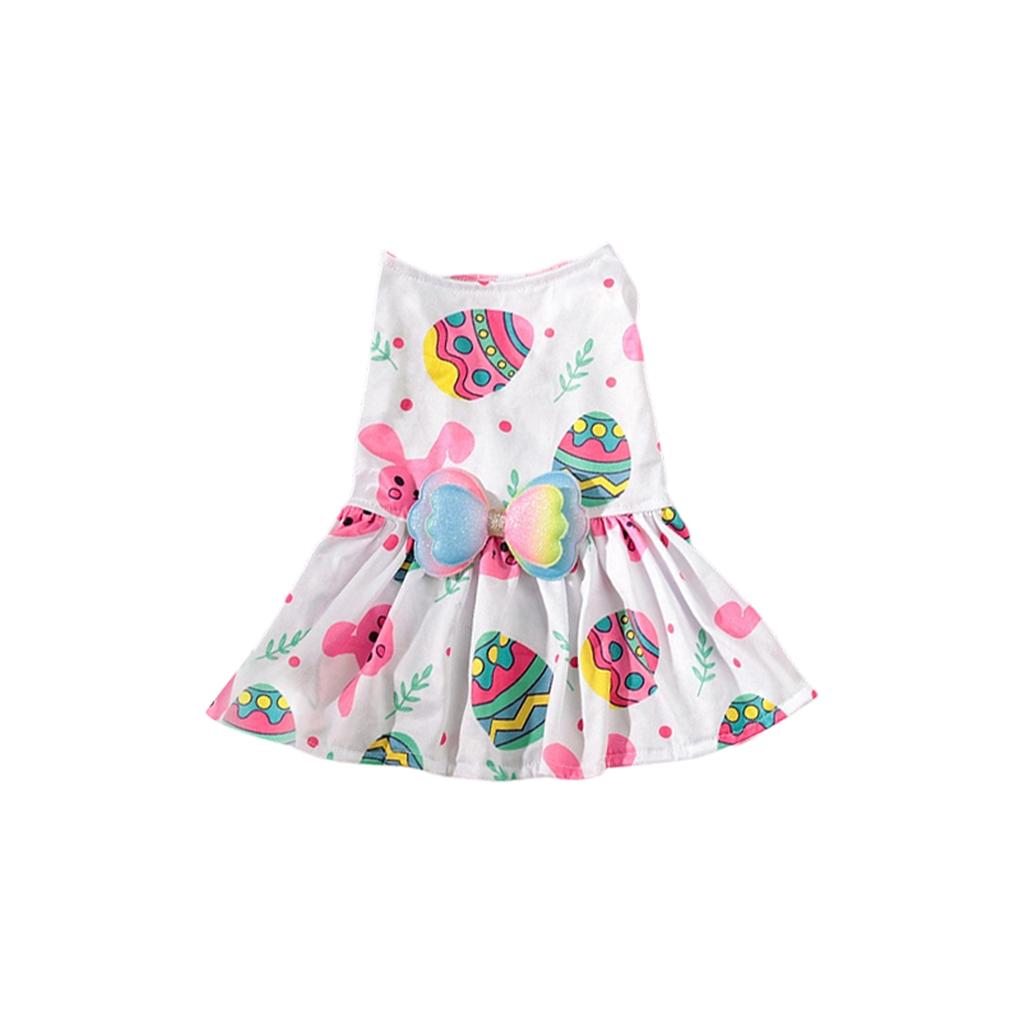Easter Dog Dress - Breathable & Comfortable Pet Sundress With Cute Bow Decoration For Small & Medium Dogs