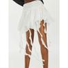 Decodediva Design Sense Irregular Pleated Bow Short dress Sweet and Spicy Ballet Style A Word Ribbon Skirt