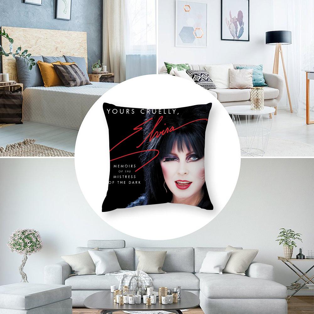 E-Elvira Mistress Of The Dark Pillow Case 3D Print Polyester Fiber 45*45Cm Home Sofa Throw Pillow Cover Decoration Festival Gift