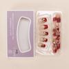 Burgundy Champagne Gel Manicure Wearable False Nails Set - Removable Finished Nail Art Patches and Tips