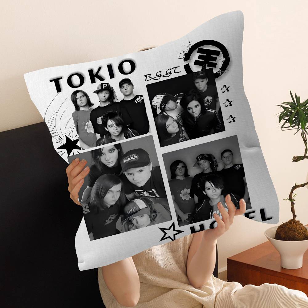 German Rock Band Retro T-Tokio Band H-Hotel Cushion Cover Inches Farmhouse Decor Home Throw Pillow Covers for Couch Decorations