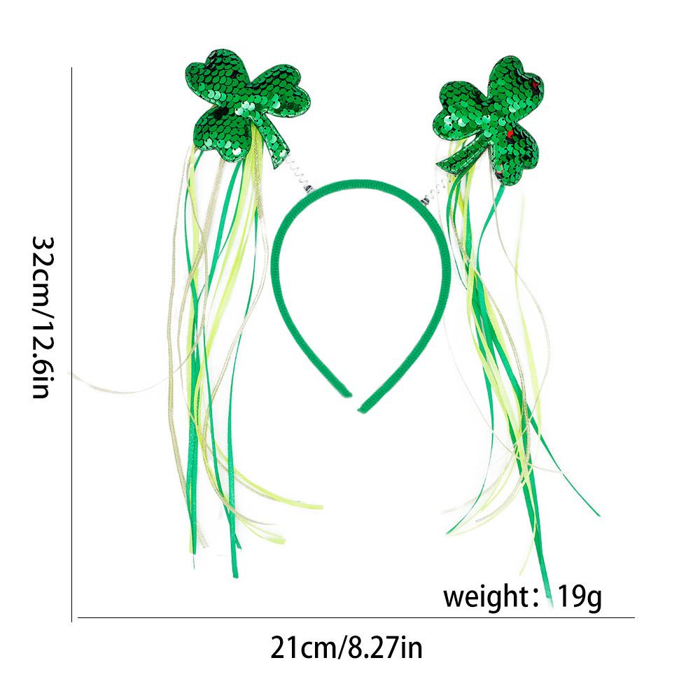Cross-Border for St Patrick's Day Shamrock Irish Guardian Carnival Party Unisex Handmade Decorative Headband