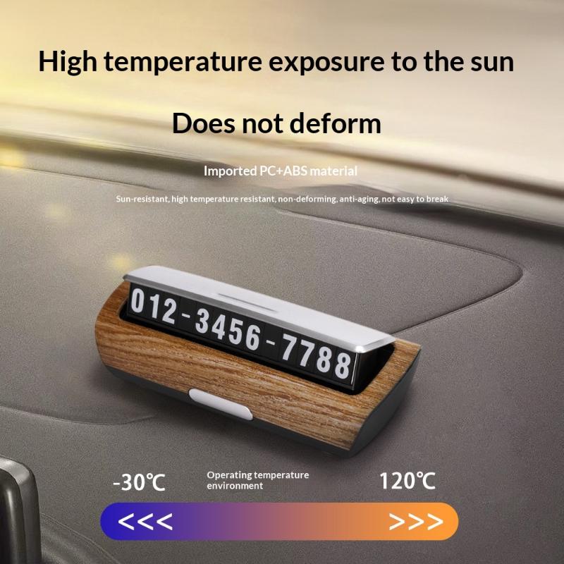 Car Temporary Parking Number Plate Luminous Phone Hidden Moving Car Number Creative Simple Number Plate Dashboard Ornament
