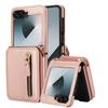 Elegant Foldable Crossbody Case for Samsung Z Flip 7 with Zipper Coin Purse and Card Holder