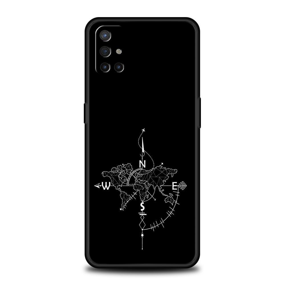 Phone Case For OnePlus 12 11 10 9 Pro 9T 12R 10R 9RT 10T 8T 8 7 6T 7T Nord 2T CE 2 5G Cover Cartoon World map scenery direction